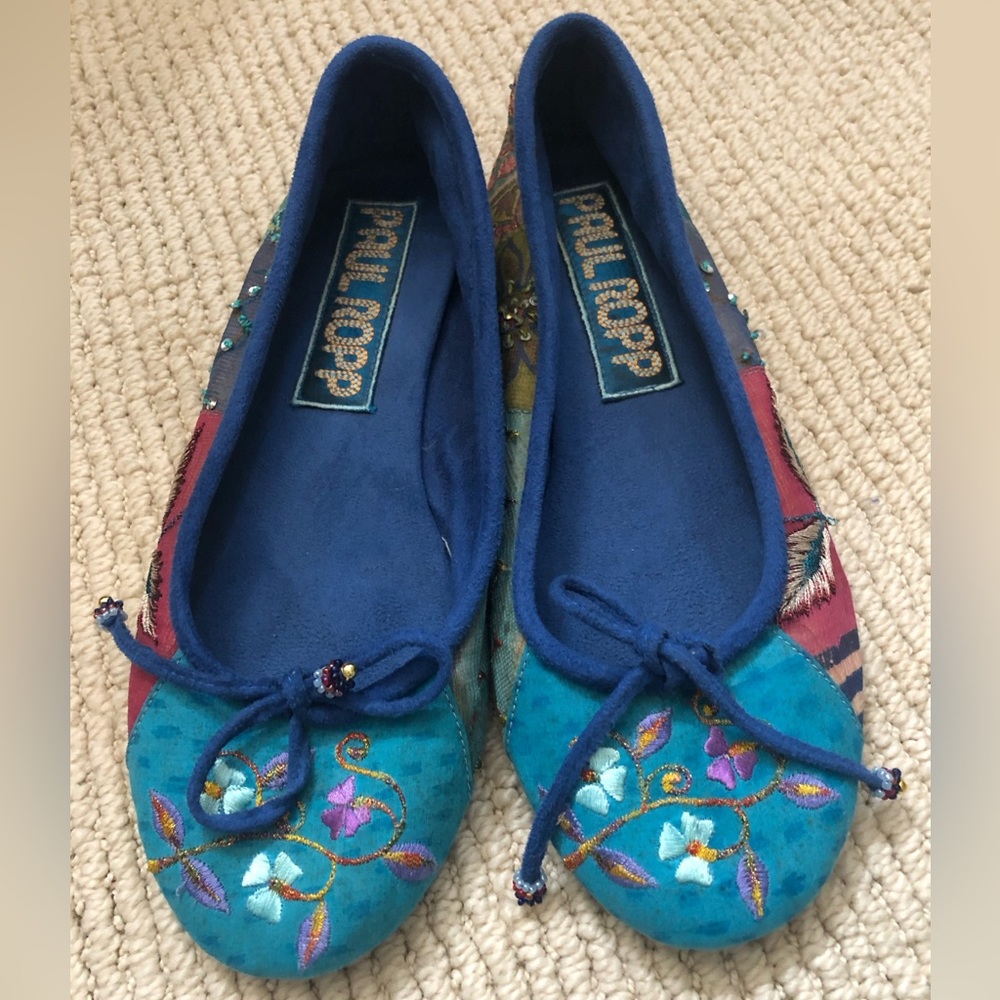 COPY - Women’s PaulRopp,  Brocade multi colored ballet flats.  Made in Bali.
